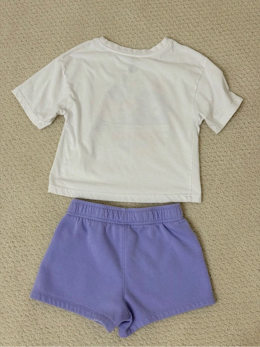 Converse White Tee and Lavender Shorts Kids Matching Set
